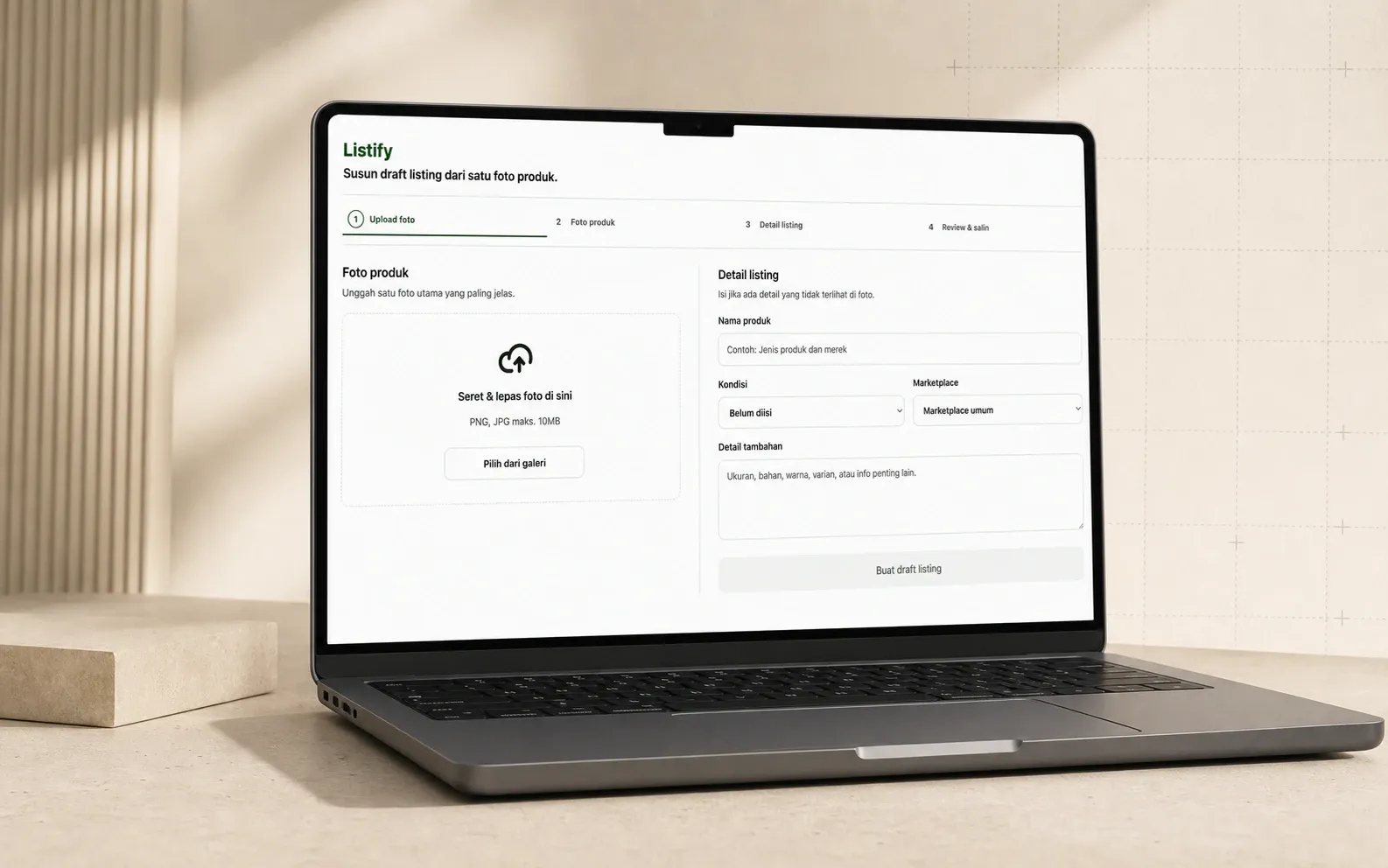 Listify interface preview